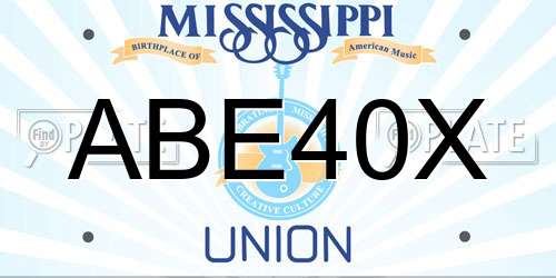 ABE40X Mississippi License Plate
