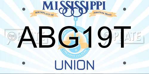 ABG19T Mississippi License Plate