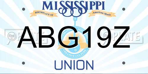 ABG19Z Mississippi License Plate