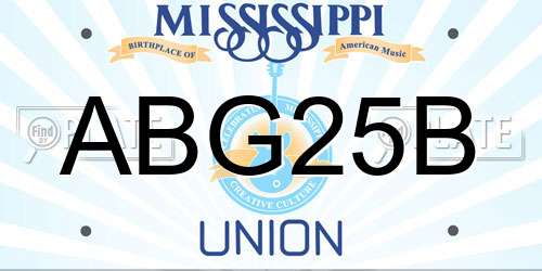 ABG25B Mississippi License Plate