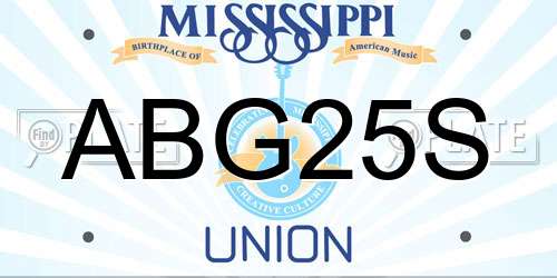 ABG25S Mississippi License Plate