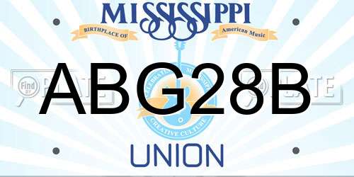 ABG28B Mississippi License Plate
