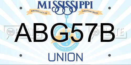 ABG57B Mississippi License Plate