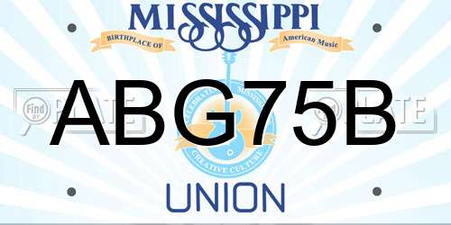 ABG75B Mississippi License Plate