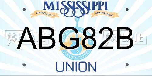 ABG82B Mississippi License Plate