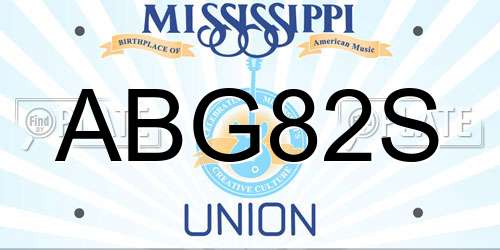 ABG82S Mississippi License Plate