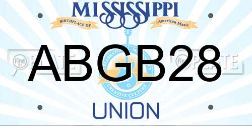 ABGB28 Mississippi License Plate