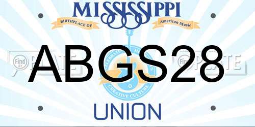 ABGS28 Mississippi License Plate