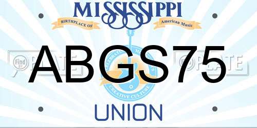 ABGS75 Mississippi License Plate