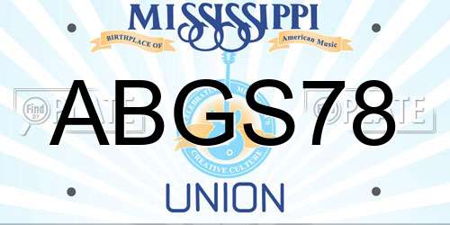 ABGS78 Mississippi License Plate