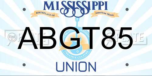 ABGT85 Mississippi License Plate