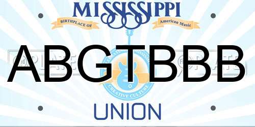 ABGTBBB Mississippi License Plate