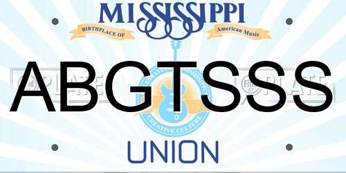 ABGTSSS Mississippi License Plate