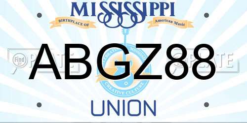 ABGZ88 Mississippi License Plate