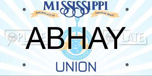 ABHAY Mississippi License Plate