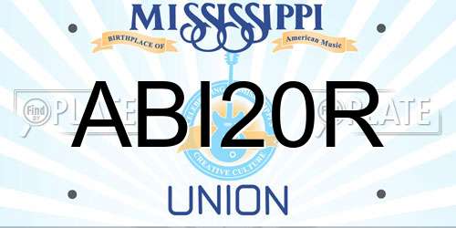ABI20R Mississippi License Plate