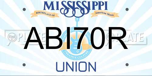 ABI70R Mississippi License Plate