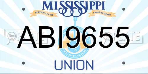 ABI9655 Mississippi License Plate