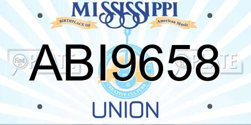 ABI9658 Mississippi License Plate