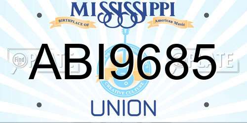ABI9685 Mississippi License Plate