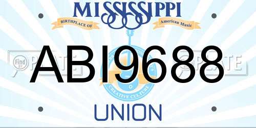 ABI9688 Mississippi License Plate