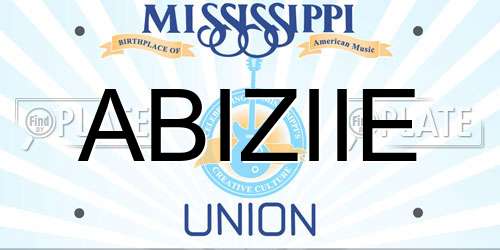 ABIZIIE Mississippi License Plate