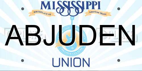 ABJUDEN Mississippi License Plate