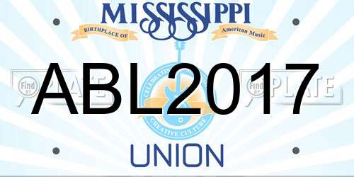 ABL2017 Mississippi License Plate