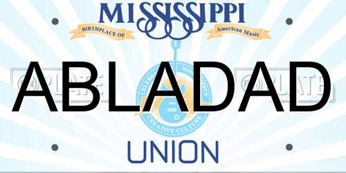ABLADAD Mississippi License Plate
