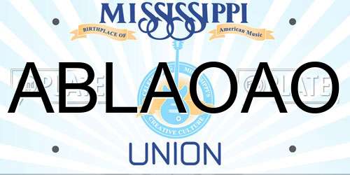 ABLAOAO Mississippi License Plate