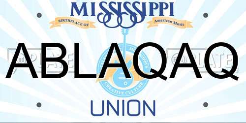 ABLAQAQ Mississippi License Plate