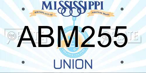 ABM255 Mississippi License Plate