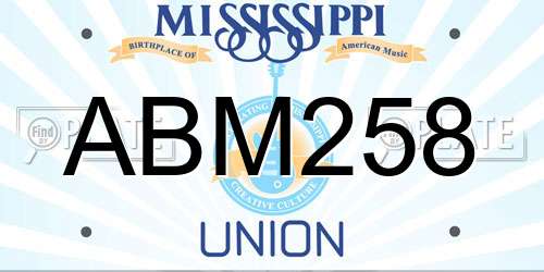 ABM258 Mississippi License Plate
