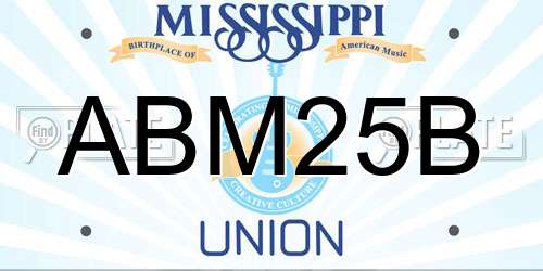 ABM25B Mississippi License Plate