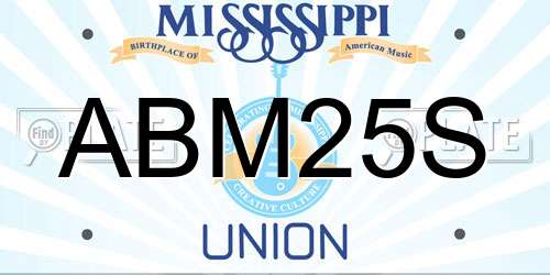 ABM25S Mississippi License Plate