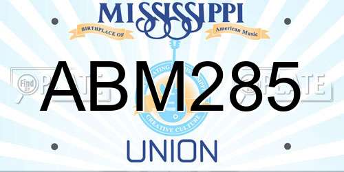 ABM285 Mississippi License Plate