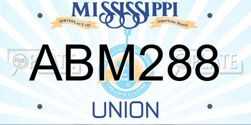 ABM288 Mississippi License Plate
