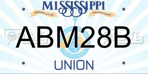 ABM28B Mississippi License Plate