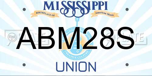 ABM28S Mississippi License Plate