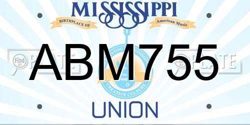 ABM755 Mississippi License Plate