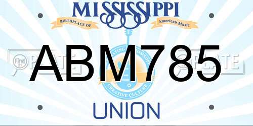 ABM785 Mississippi License Plate