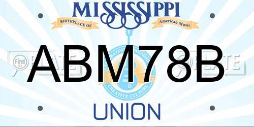 ABM78B Mississippi License Plate