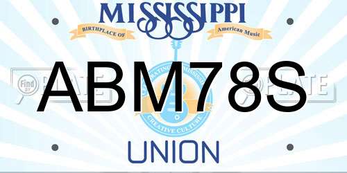 ABM78S Mississippi License Plate