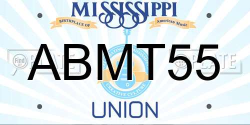ABMT55 Mississippi License Plate