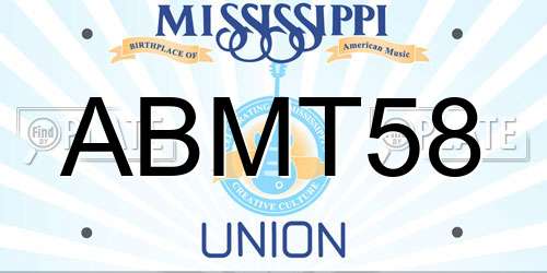 ABMT58 Mississippi License Plate