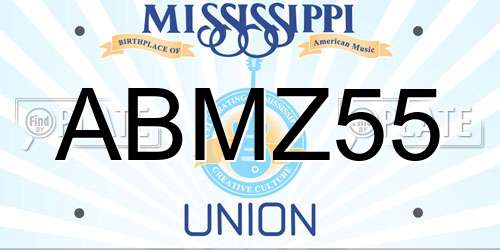 ABMZ55 Mississippi License Plate