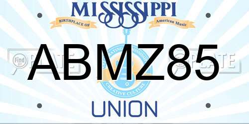 ABMZ85 Mississippi License Plate