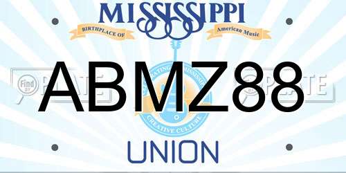 ABMZ88 Mississippi License Plate
