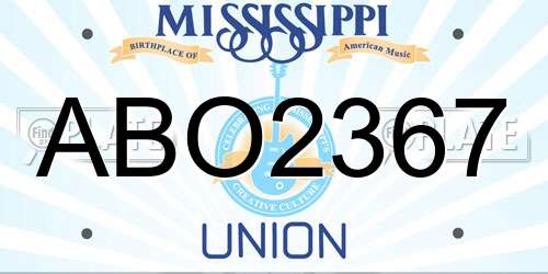ABO2367 Mississippi License Plate