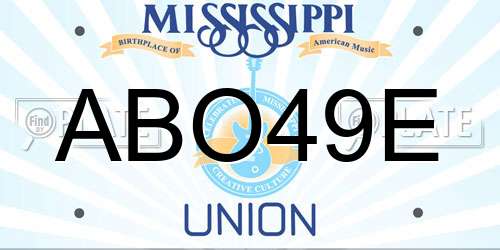 ABO49E Mississippi License Plate